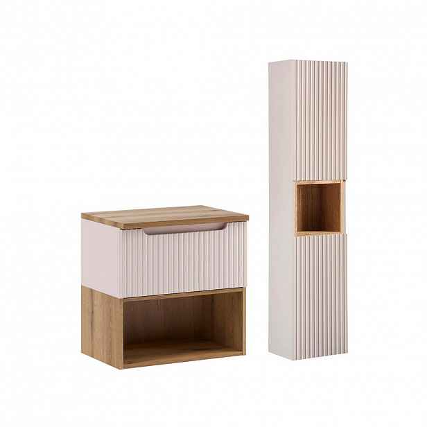 Petits-meubles KOUPELNOVÝ NÁBYTEK 60.4cm Riva 2er-Set Kašmír