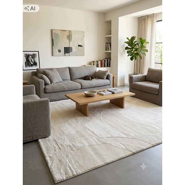 Koberec do obývacího pokoje 160 x 230 cm, vícebarevný, měkký vlas, plyšový