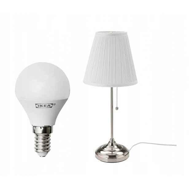 Ikea Arstid Stolní lampa žárovka Niklováno bílá