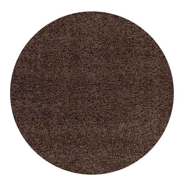 Kusový koberec Life Shaggy 1500 brown kruh, 200x200 (průměr) kruh, hnědá, ložnice, Ayyildiz