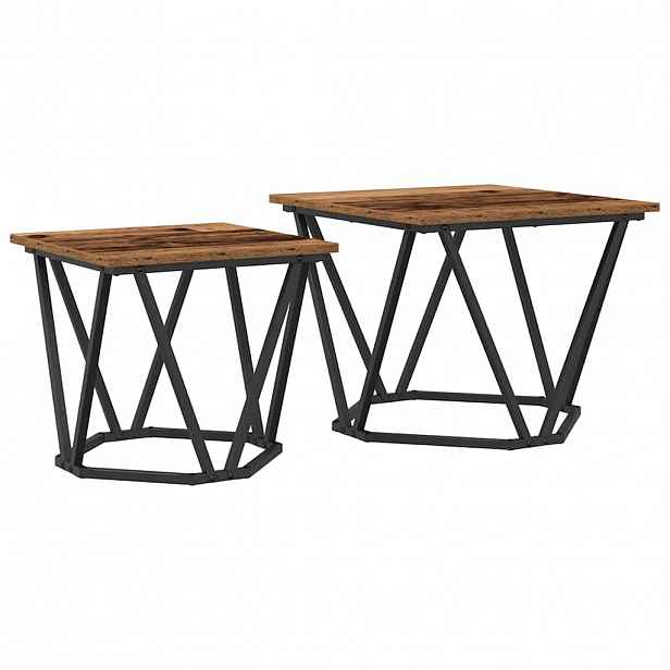 vidaXL Sada odkládacích stolků 2 ks recyklované dřevo 50 x 50 x 40 cm