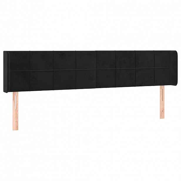 vidaXL Čelo postele typu ušák černé 163x16x78/88 cm samet