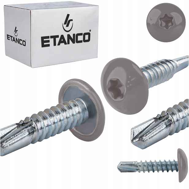 Šrouby do kovu Torx 3 mm 4,8 x 22 mm Ral 9007 500 ks Etanco GT3 Ph