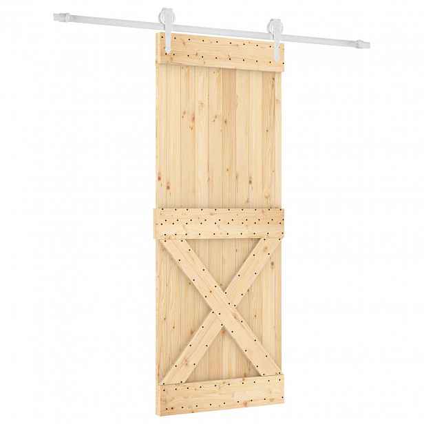 vidaXL Posuvné dveře 80 x 210 cm Masivní borové dřevo (neupravené)