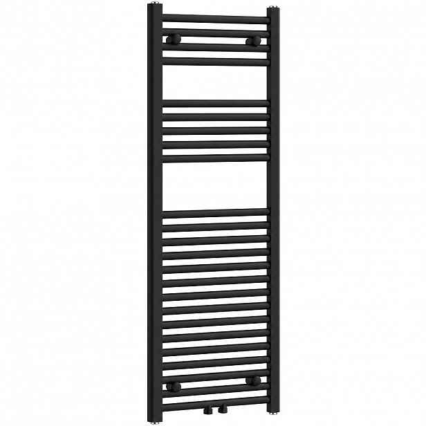 Koupelnový radiátor Benito - středové připojení 50mm/boční - 477 W - černá matná - 1200x450 mm