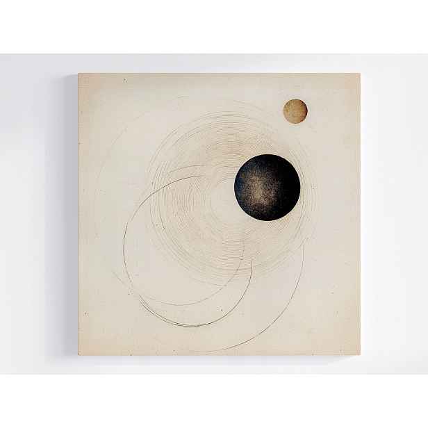 Obraz Na Plátně Canvas Abstrakce Vesmír Orbita Planeta Sfera Retro 50x50