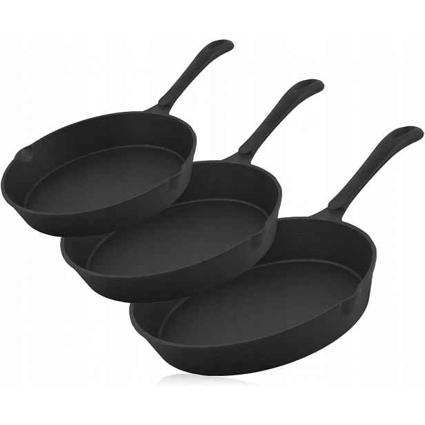 Sada 3 Litinových Pánví Bbq-toro Ø16 Ø20 Ø24 CM Indukční Gril