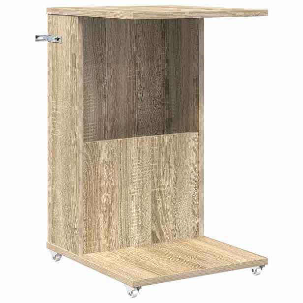 vidaXL Boční stůl s kolem Sonoma dub 40 x 35 x 60 cm Kompozitní dřevo