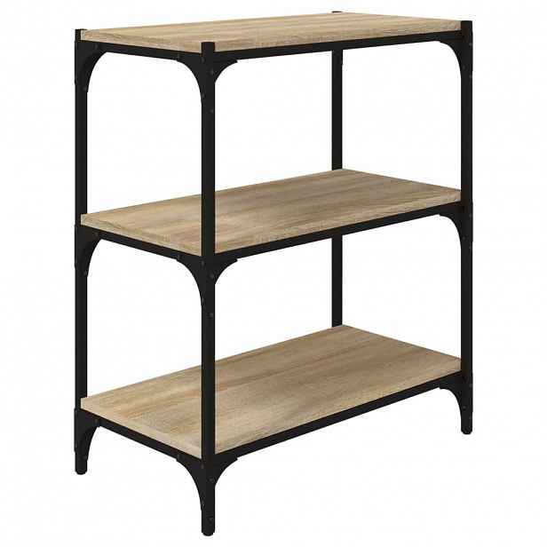 vidaXL Knihovna dub sonoma 60 x 33 x 70,5 cm kompozitní dřevo a ocel