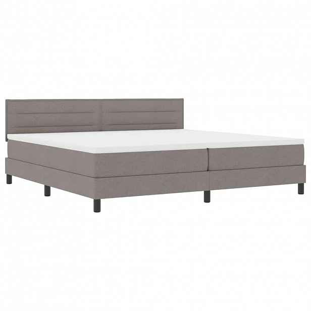 vidaXL Postel s boxspringem s LED pásky Taupe 200 x 200 cm textil