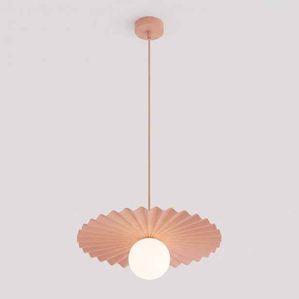 Závěsná lampa Umbra 1 Coral korálová, s vroubkovaným stínidlem, G9
