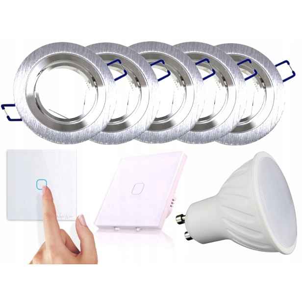 Sada Halogenové Led svítidlo 5x Vypínač Žárovky