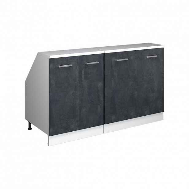 Vicco SADA SKŘÍNÍ PRO ŠIKMOU STŘECHU Rion Černý beton 140 cm Sada 2 korpusů skříně hloubka 60 cm