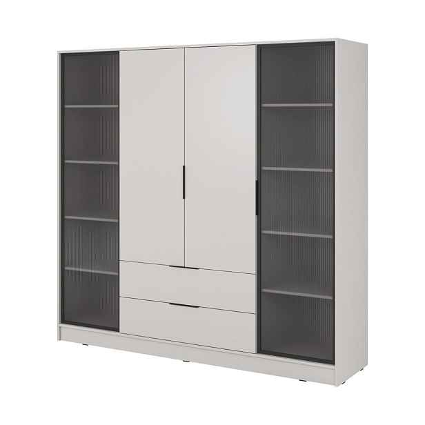 MASSENO ŠATNÍ SKŘÍŇ S OTOČNÝMI DVEŘMI CATERINA, 206/200/51 cm 4dveřová, kašmírová