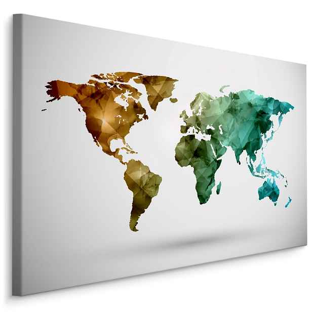 MyBestHome BOX Plátno Barevná Mapa S 3D Efektem Varianta: 30x20