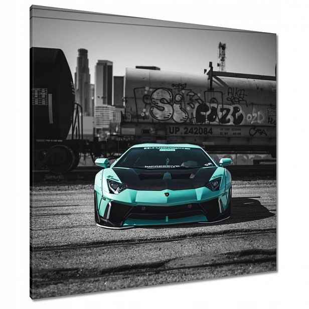 Obrazy 90x90 Tyrkysové Lamborghini