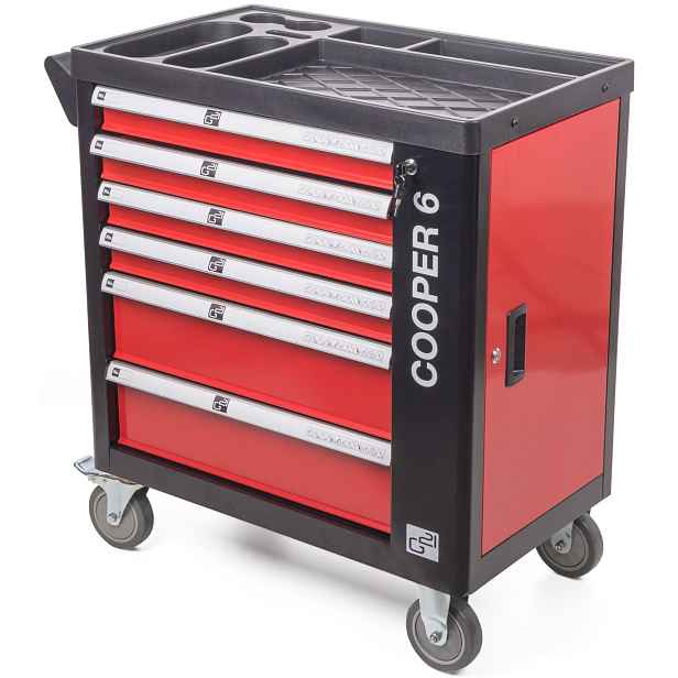 Vozík dílenský G21 Cooper 6 černý/červený