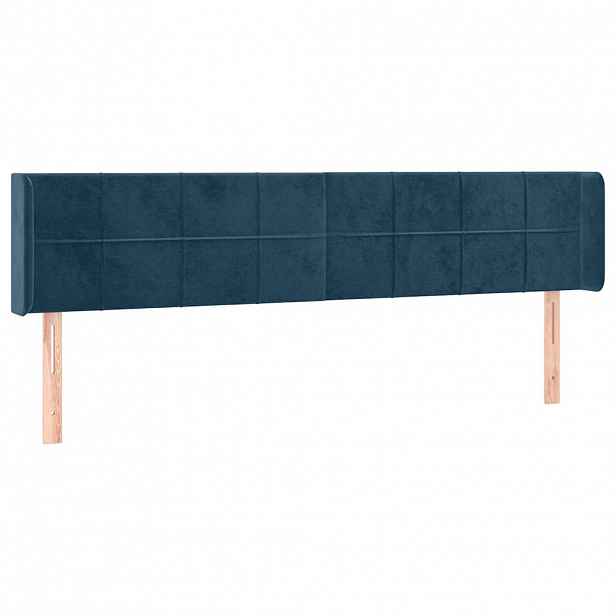 vidaXL Čelo postele typu ušák tmavě modrá 163x16x78/88 cm samet