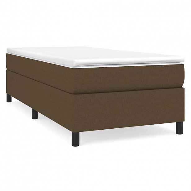 vidaXL Box spring postel s matrací tmavě hnědá 90x200 cm textil