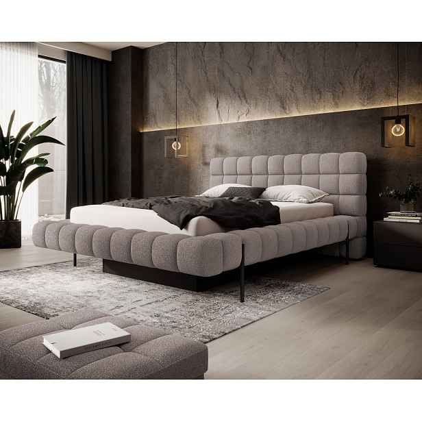 Čalouněná postel s úložným prostorem 140x200 MINARO - hnědá