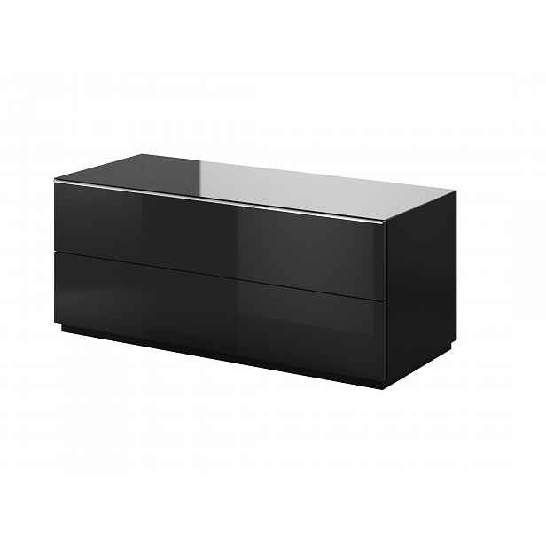 HELIO TYP 41 televizní stolek 1V, černá/černé sklo