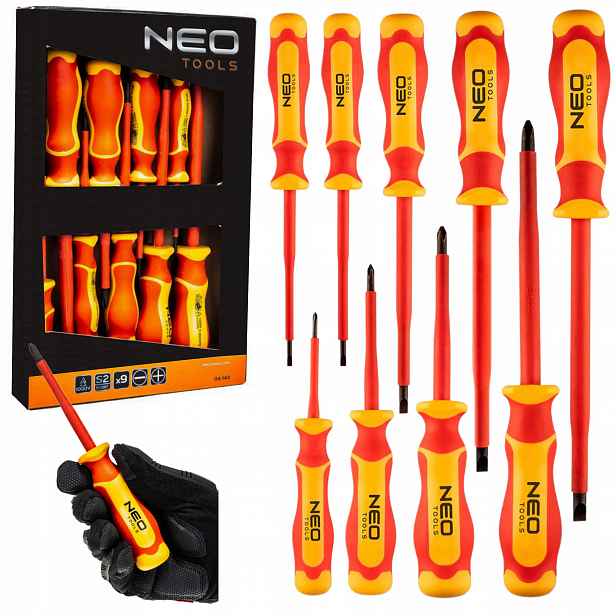 Neo Tools Komplet Sada šroubováků pro elektrikáře 1000 V, 9 ks 04-143