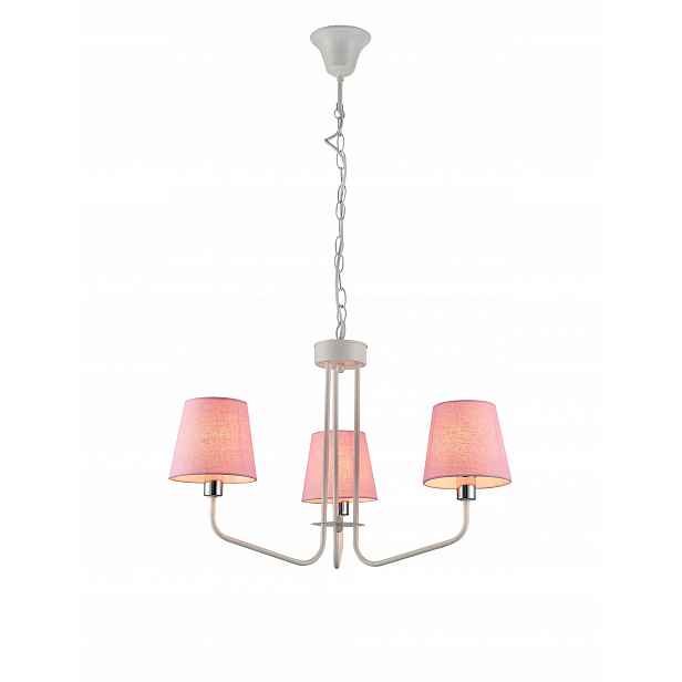 Závěsná lampa růžovo-bílá 3x60W E14 York Ledea