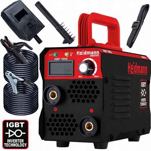 Invertorová Svářečka 20-300 A 230 V 3,7 kVA Mma Tig Igbt LCD Mobilní Lehká