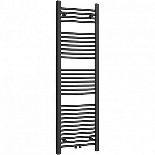 Koupelnový radiátor Benito - středové připojení 50mm/boční - 583 W - černá matná - 1500x450 mm