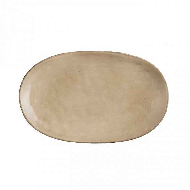 Talíř oválný kameninový TABO krémový 35,5cm