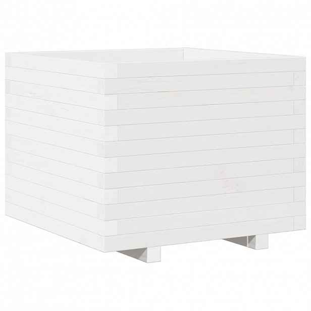 vidaXL Zahradní truhlík bílý 60 x 60 x 49,5 cm masivní borovice