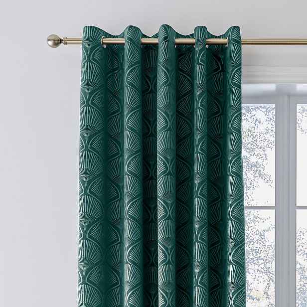 Zelené závěsy v sadě 2 ks 168x183 cm Art Deco Pearl – Catherine Lansfield