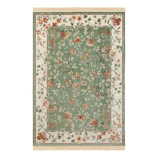 Zeleno-krémový koberec z viskózy 160x230 cm Oriental – Nouristan