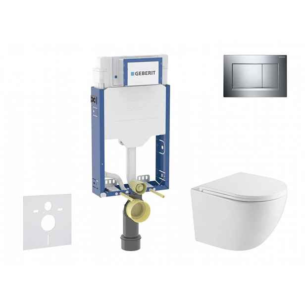 Geberit Kombifix - Set předstěnové instalace, klozetu Oudee a sedátka softclose, tlačítko Sigma20, chrom SANI15CA1139