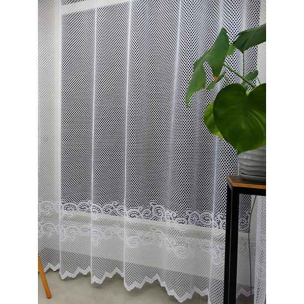 Mg Záclona 125/415 medová plástev Pásek Bílý 250x250cm Hotový Lem M