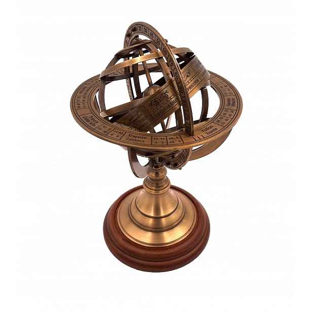 Mosazné astrolabium – Výška 21 cm – Elegantní retro dekorace