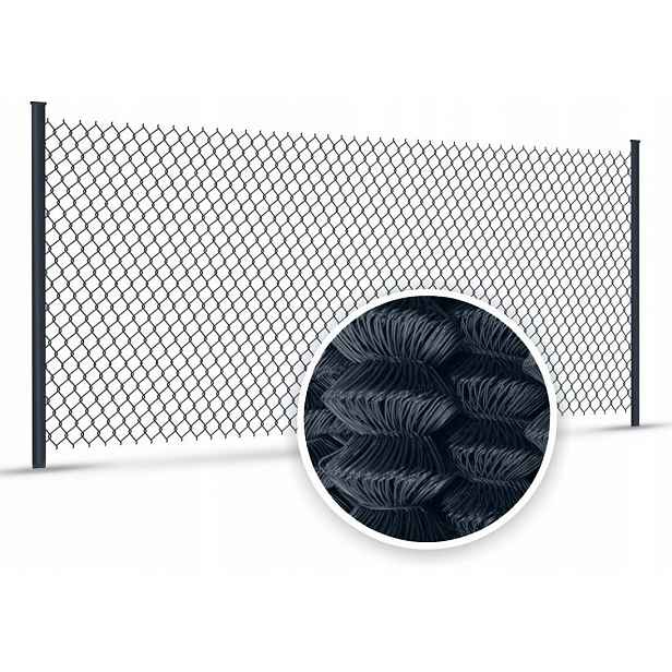Pletená plotová síť antracit, pozinkovaný drát 125 cm x 10 m