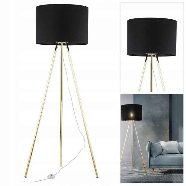 Stojací lampa Umberto zlatá v moderním stylu do pracovny Tk Lighting