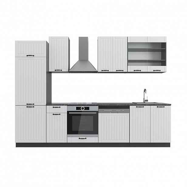 Vicco KUCHYŇSKÝ KOUT Fame-Line Bílý venkovský dům/antracit 300 cm , PD Antracit