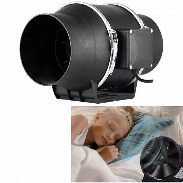 Kanálový Ventilátor 100 Tichý průmyslový odtahový pro garáž 30W