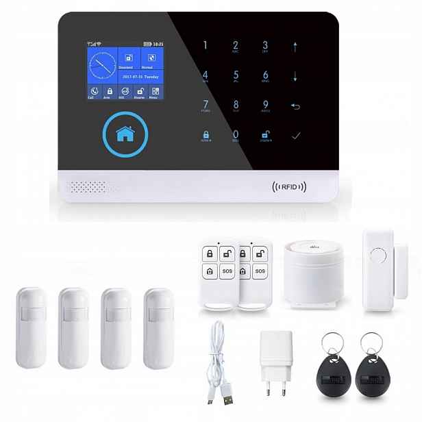 Alarmový Systém LCD 2.4' Gsm WiFi Tuya Smart Pl 4xPIR