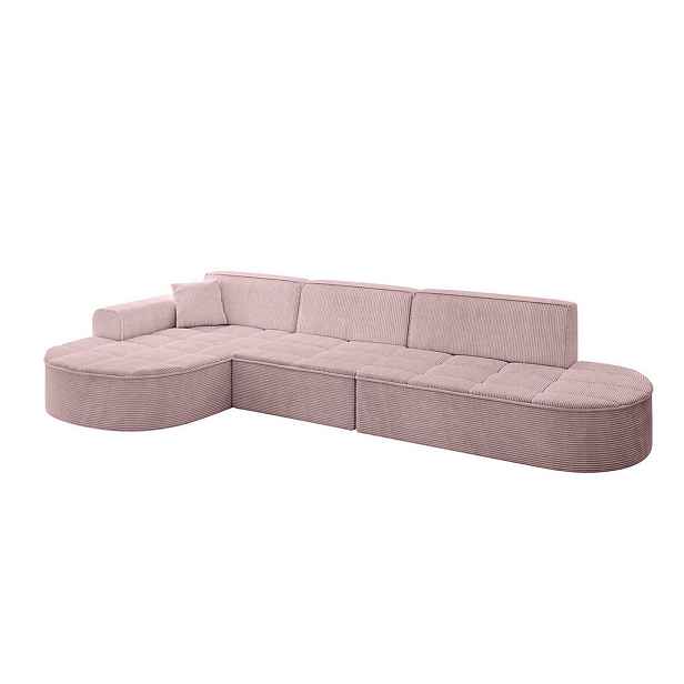 ALTDECOR ROHOVÁ SEDAČKA s otomanem, levá TARO-L2 328x171x79,5 Růžová Manšestr