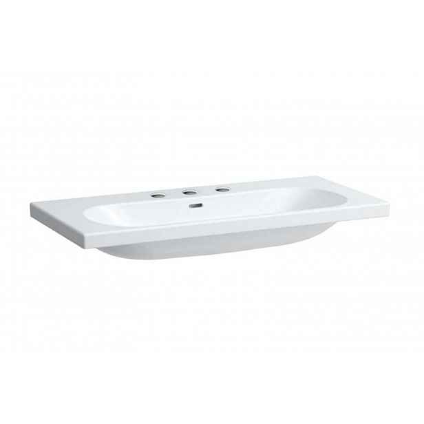 Laufen Lua - Umyvadlo 100x46 cm, s přepadem, 3 otvory pro baterii, bílá H8160890001081