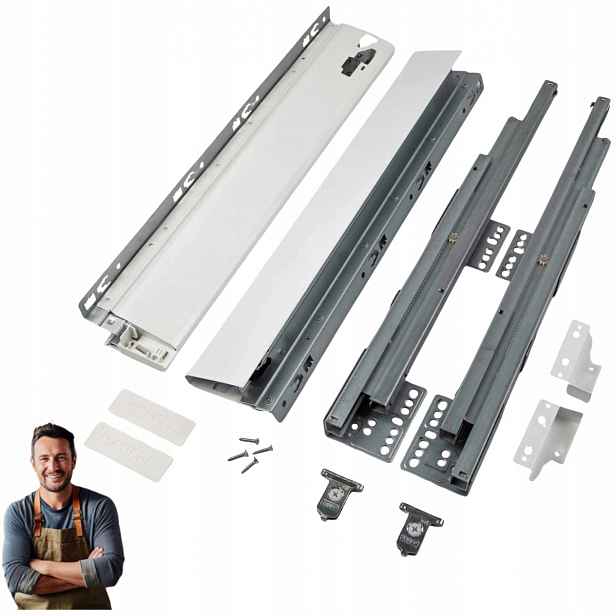 Šuplík Hafele Matrix S35 450 mm nízká H-84 Nosnost 35 kg Bílá
