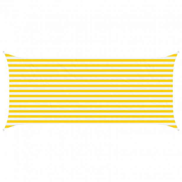 vidaXL Sluneční plachta Žlutá a bílá 2 x 4,5 m 100% polyester Oxford