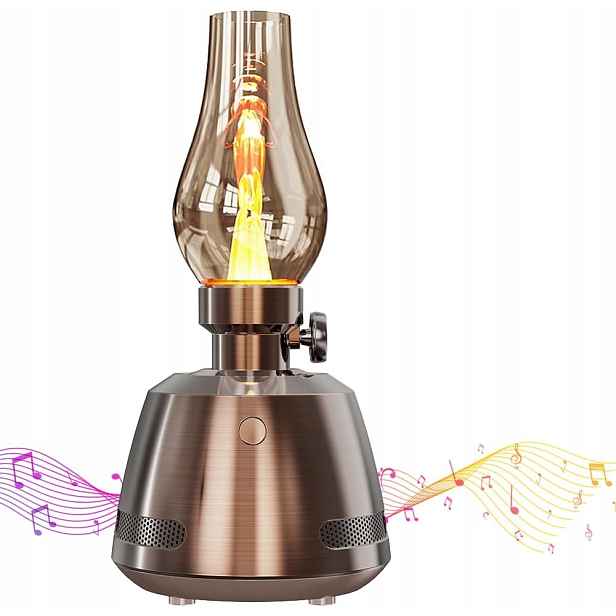 Led Lampa S Reproduktorem Bluetooth Retro Petrolejová
