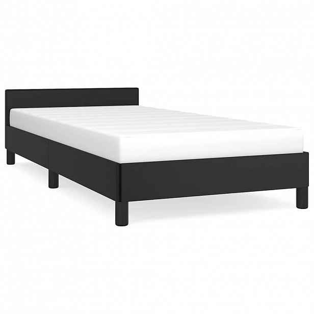 vidaXL Rám postele s čelem bez matrace černý 90x190 cm