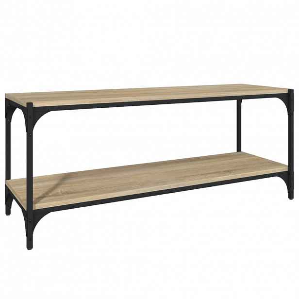 vidaXL TV skříňka dub sonoma 100 x 33 x 41 cm kompozitní dřevo a ocel