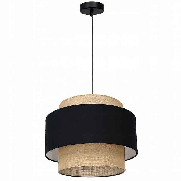 Závěsná Lampa Jutová 35 CM Pletená, Černá