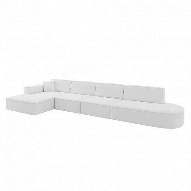 ALTDECOR ROHOVÁ sedačka s otomanem vlevo IREA-L3-v4 – 412 × 165 × 77 cm, bílá
